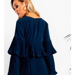 tessy frill shift dress in white